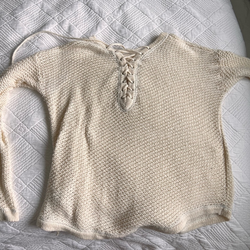 Lace front sweater